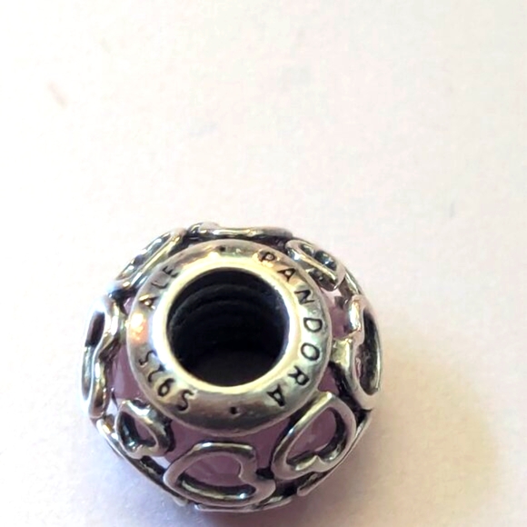 Pandora  Encased in Love Charm with Pink Zirconia - Picture 10 of 11
